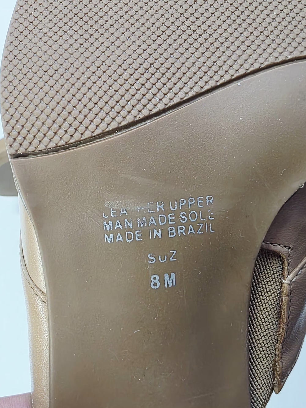 Worthington Tan Slip On Leather Mule Square Toe Square Heel Buckle! Accent 8M - Picture 4 of 4